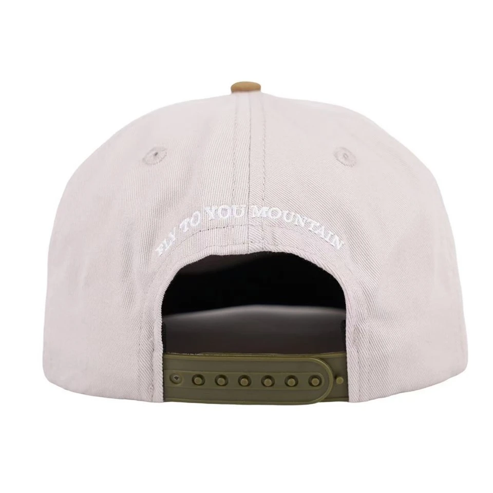 5 Panel Snapback Caps With Flat Embroidery And Cotton Fabric